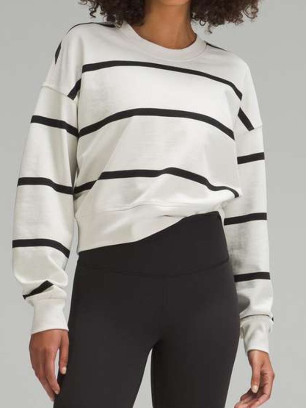 Lululemon Perfectly Oversized Cropped Crew *Stripe Size M